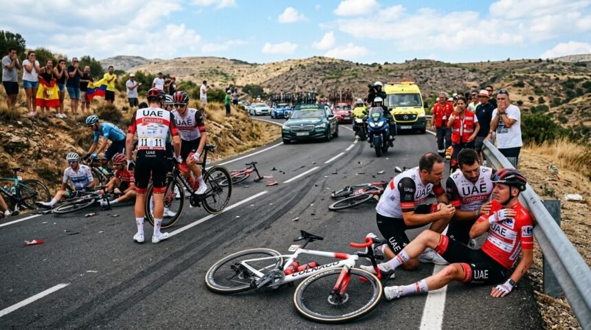 Keyword Vuelta a Espana 2026 Pogacar crash